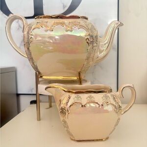 Sadler England Elegant Iridescent Teapot and Creamer Set